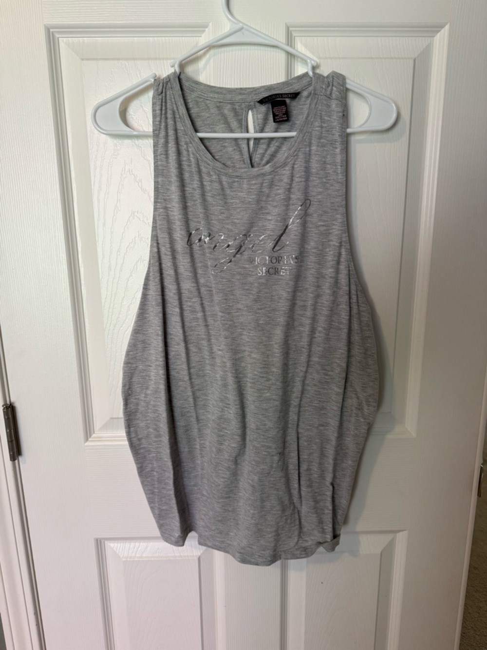 Victoria's Secret Light Gray Tank with Metallic Script